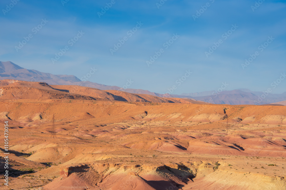 Naklejka premium View of the Magnificent Landscape of the Sahara Desert in Morocco