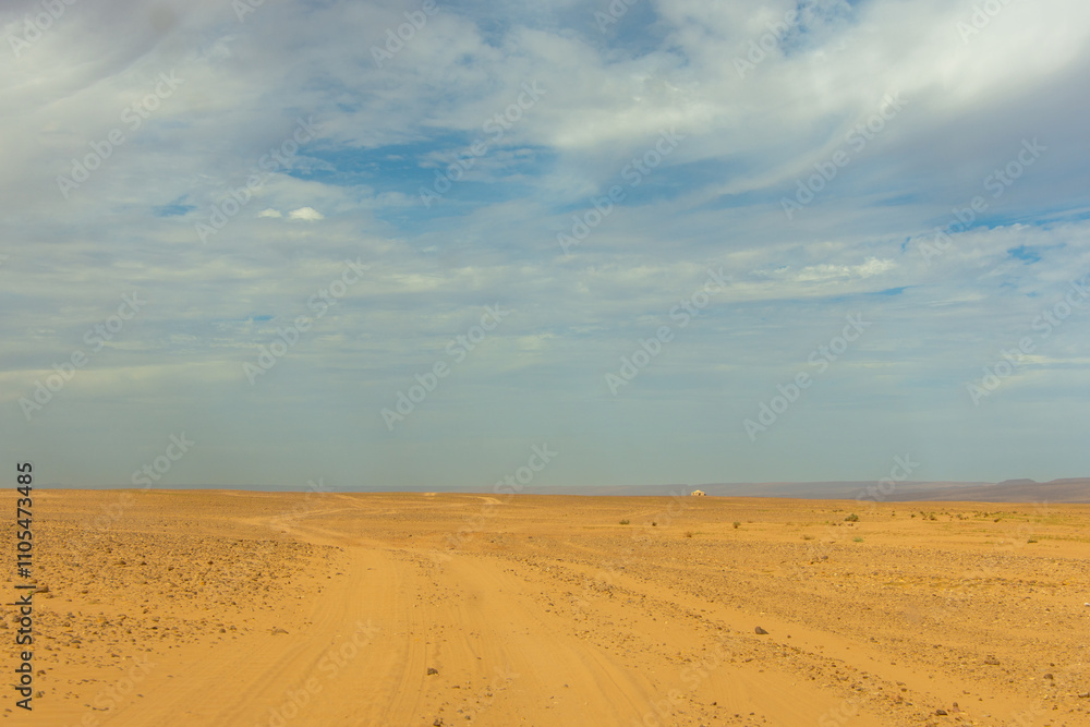 View of the Magnificent Landscape of the Sahara Desert in Morocco View of the Magnificent Landscape of the Sahara Desert in Morocco