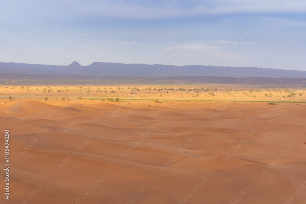 View of the Magnificent Landscape of the Sahara Desert in Morocco View of the Magnificent Landscape of the Sahara Desert in Morocco