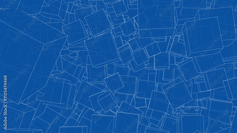 Wireframe Boxes. Sketch style Wireframe Boxes. Sketch style