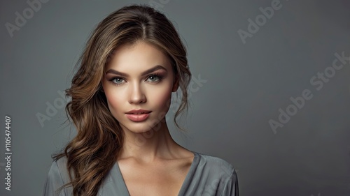 Glamour Fashion Woman Portrait. Studio shooting. Gray background (23).jpeg, Glamour Fashion Woman Portrait. Studio shooting. Gray background