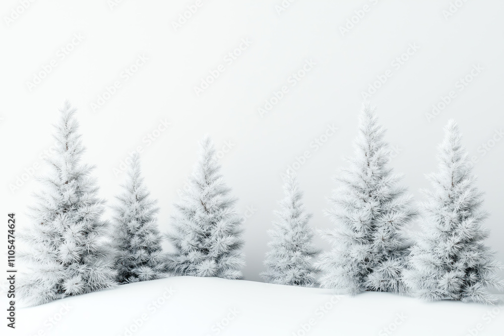 Fototapeta premium snow covered pine tree