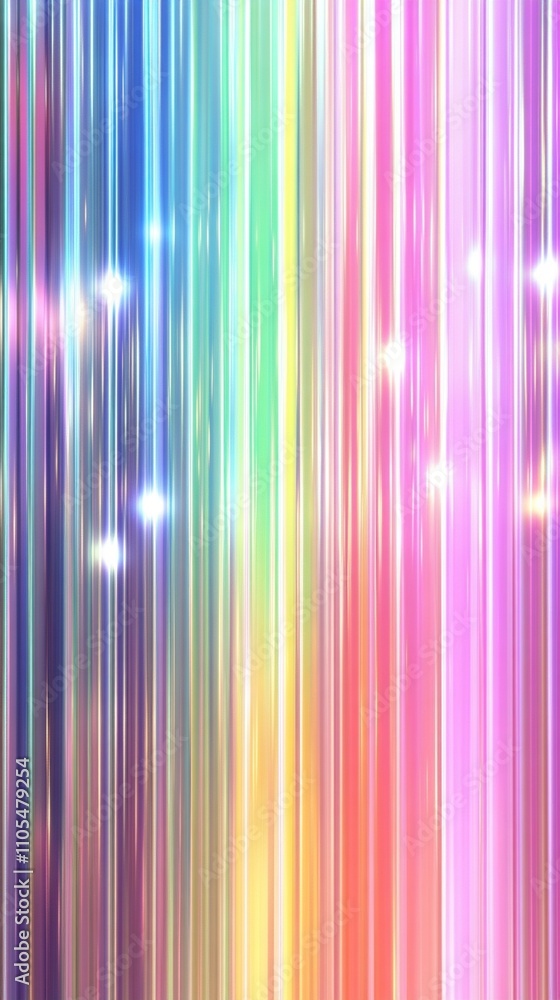 Vibrant rainbow spectrum of vertical light streaks with shimmering sparkles, creating a dazzling abstract background of multicolored luminescence. Vibrant rainbow spectrum of vertical light streaks with shimmering sparkles, creating a dazzling abstract background of multicolored luminescence.