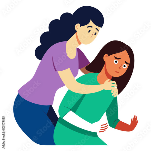 woman performs heimlich maneuver