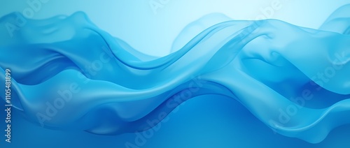 Abstract background made of translucent blue silk fabric