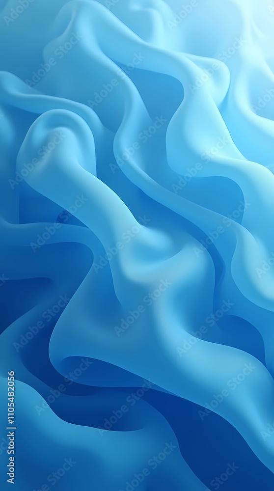 Fototapeta premium Abstract background made of translucent blue silk fabric