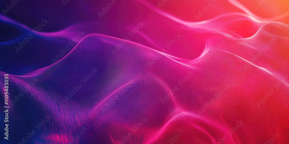 Obraz premium Colorful, abstract background with a purple and pink wave. The background is filled with a variety of colors and shapes, creating a sense of movement and energy. Scene is vibrant and dynamic