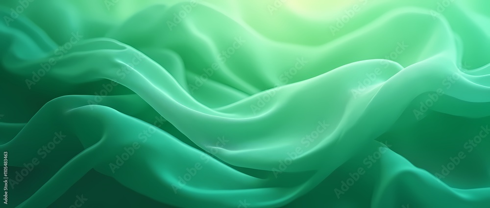 Obraz premium Abstract background made of translucent green silk fabric
