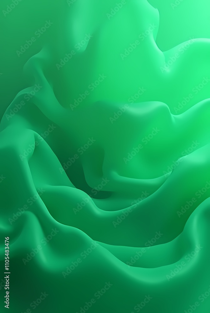 Obraz premium Abstract background made of translucent green silk fabric