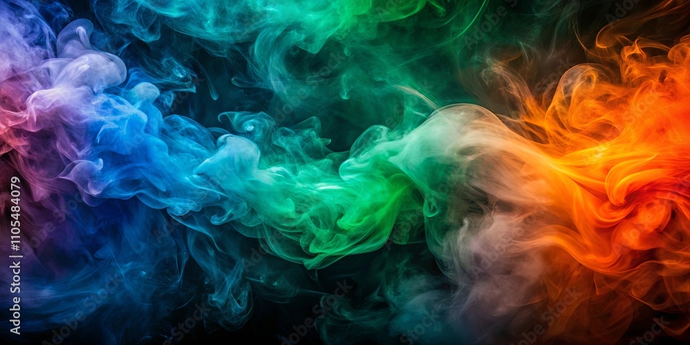 Fototapeta premium Abstract Swirling Colorful Smoke Design, Ideal for Backgrounds and Visuals