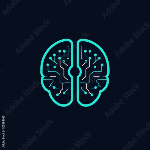 Neurotech Interface Symbol Vector Logo for Modern Brands photo