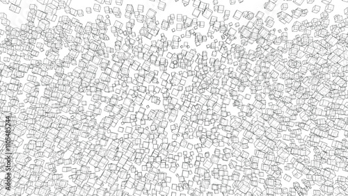 Wireframe Boxes. Sketch style