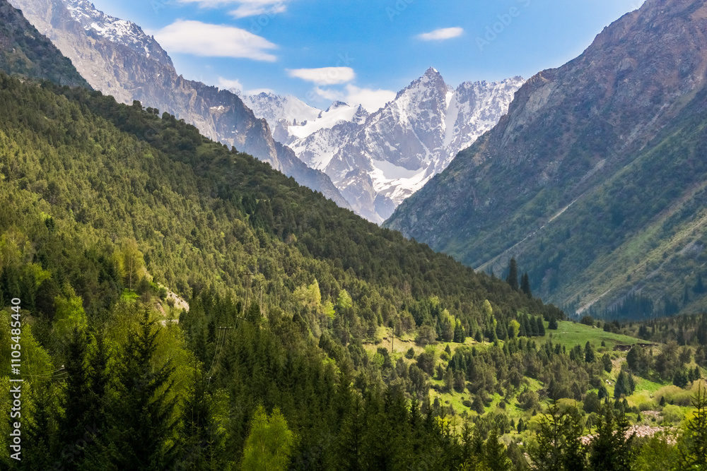 Ala Archa National Park with Ala Too mountains near Bishkek, Kyrgyzstan Ala Archa National Park with Ala Too mountains near Bishkek, Kyrgyzstan
