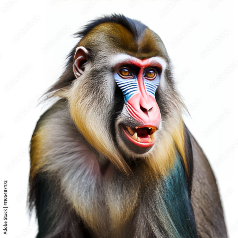Obraz premium mandrill on white background