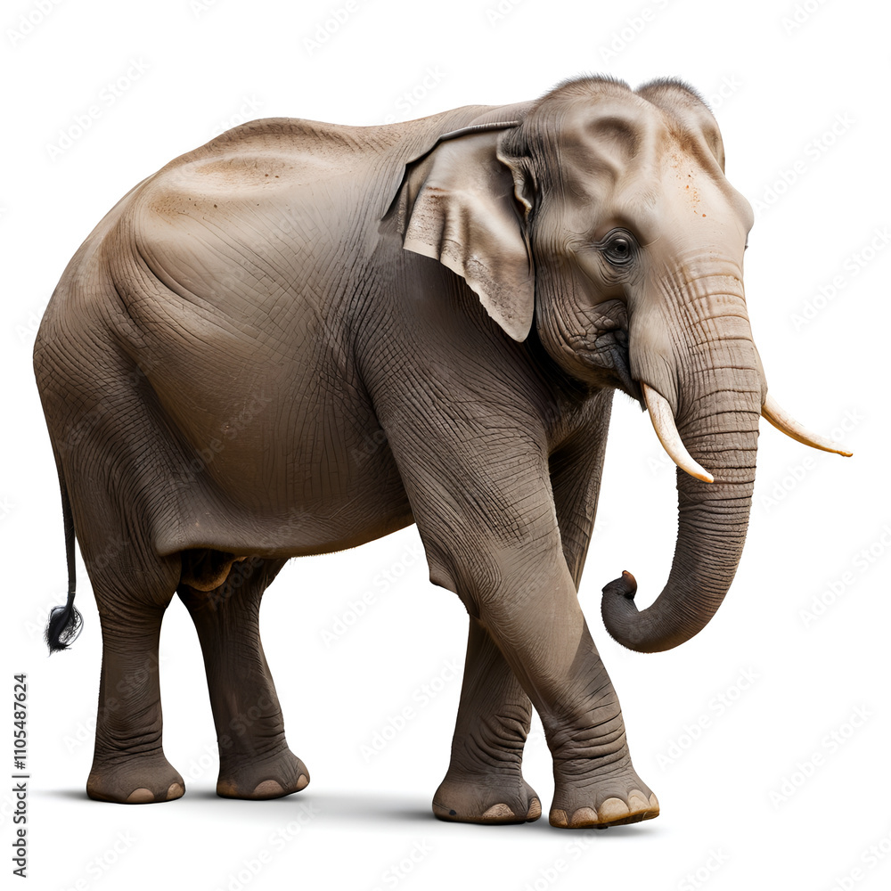 Obraz premium asian elephant on white background