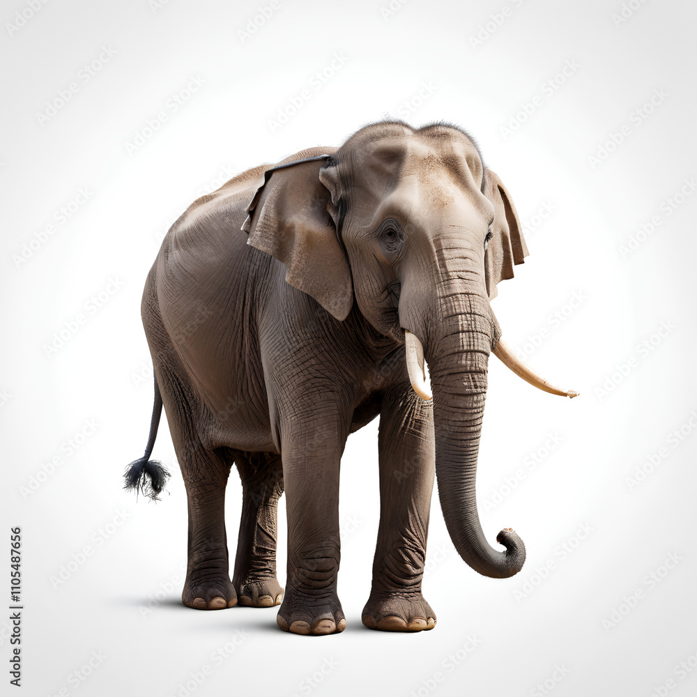 Obraz premium asian elephant on white background