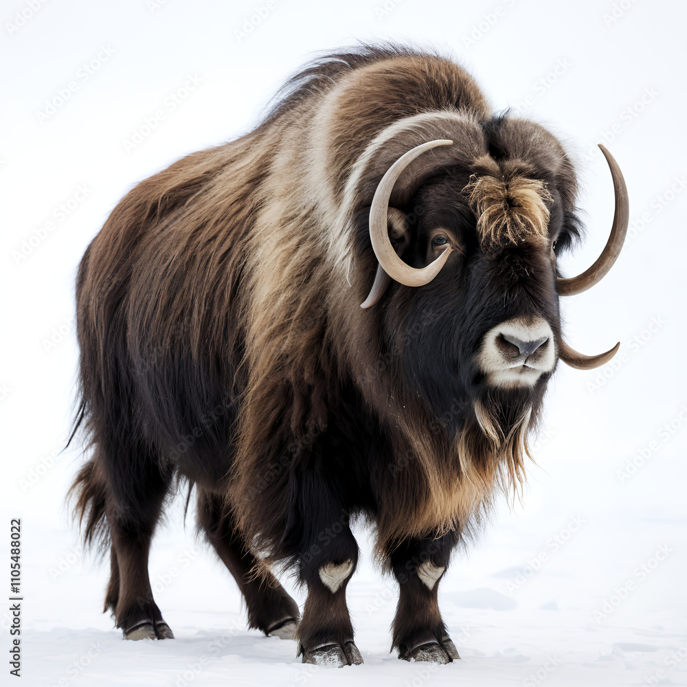 muskox on white background muskox on white background