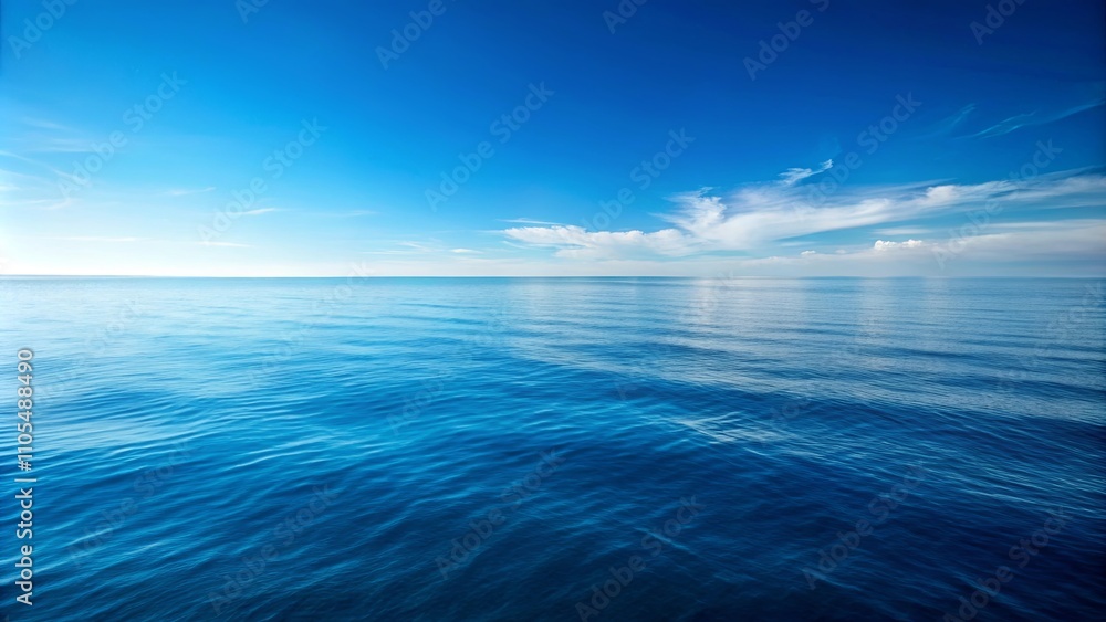 Obraz premium Serene Ocean Horizon A Vast Expanse of Deep Blue Water Under a Bright Summer Sky