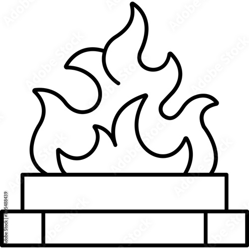 Bonfire vector icon with an isolated background