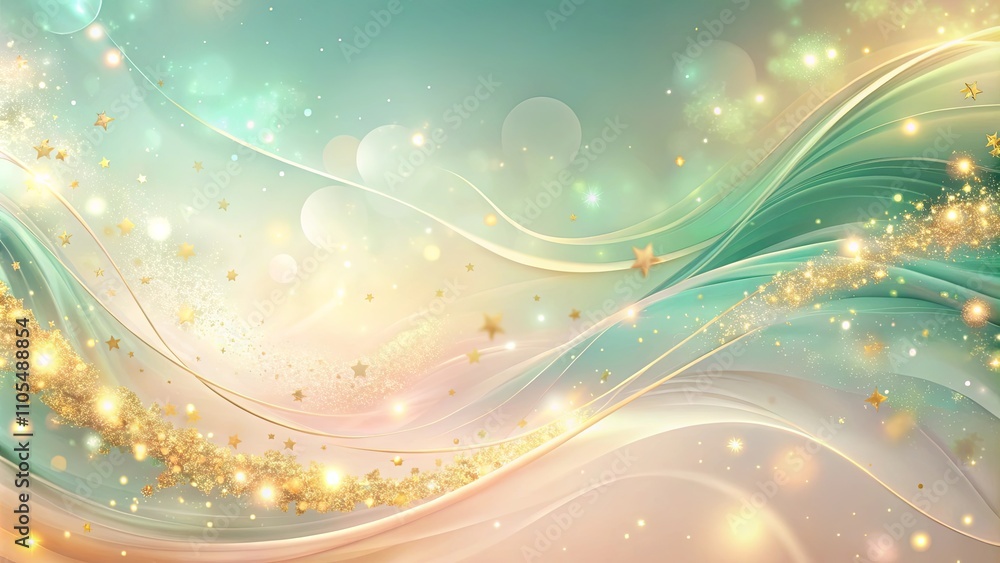 Abstract Pastel Swirling Background with Golden Stars and Glittering Dust Abstract Pastel Swirling Background with Golden Stars and Glittering Dust