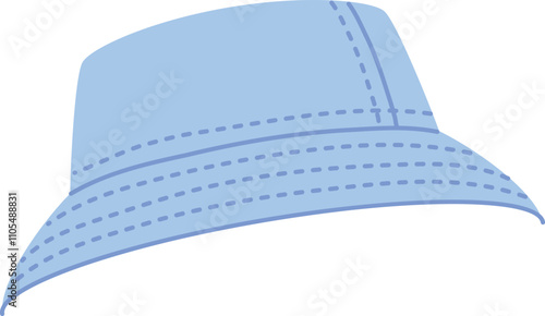 Denim summer hat cartoon icon. Modern fashion