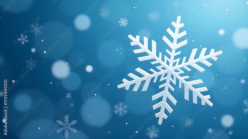 Snowflake on a magical blue background. Snowflake on a magical blue background.