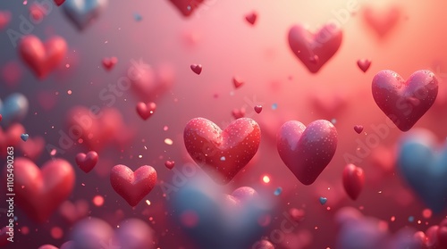 Background with colorful hearts