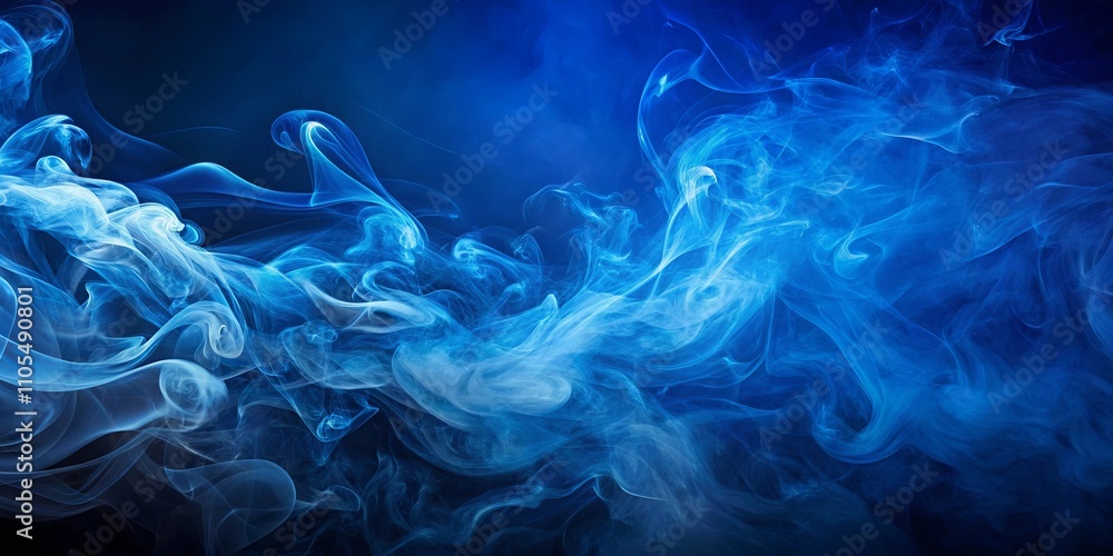 Obraz premium Abstract Swirling Blue Smoke, a Mystical and Ethereal Background