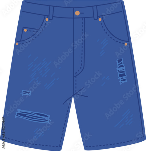 Distressed denim shorts. Urban fashion jeans apparel