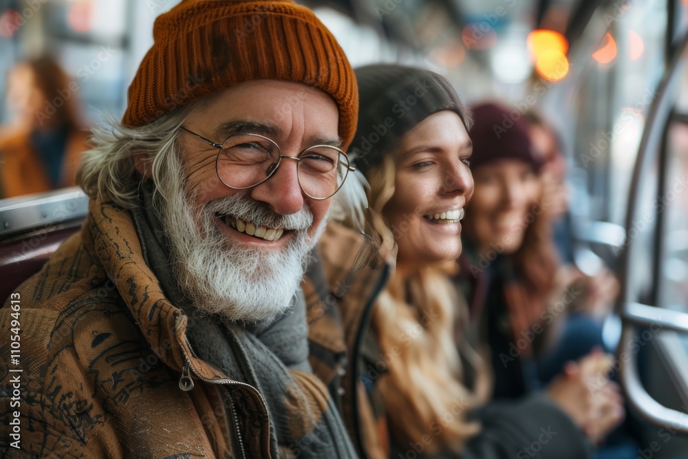 loved ones spending time together in a train compartment, sharing stories and smiles loved ones spending time together in a train compartment, sharing stories and smiles