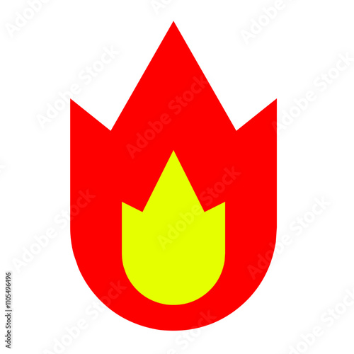 simple vector graphic of a stylized flame