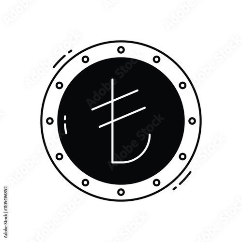 Turkish lira vector icon