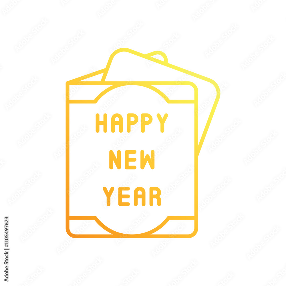 New Year�s Wish Card vector icon New Year�s Wish Card vector icon