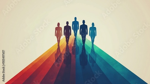 Minimalist Silhouette Figures Symbolize Elegant Leadership Concept