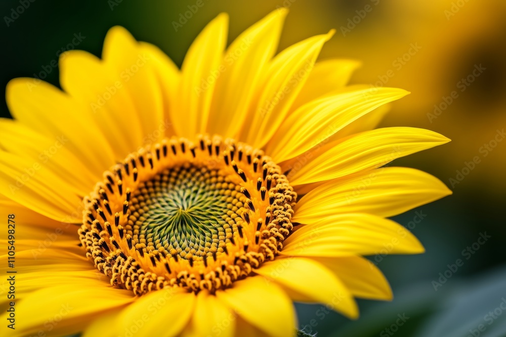 Close-Up of Vibrant Yellow Sunflower with Detailed Petals and Center Close-Up of Vibrant Yellow Sunflower with Detailed Petals and Center