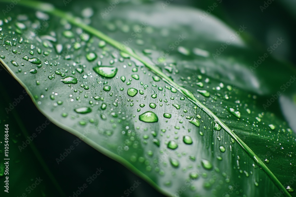 This image captures the vibrant green of a leaf adorned with delicate dewdrops, emphasizing freshness, life, and natural beauty in a serene, refreshing scene. This image captures the vibrant green of a leaf adorned with delicate dewdrops, emphasizing freshness, life, and natural beauty in a serene, refreshing scene.