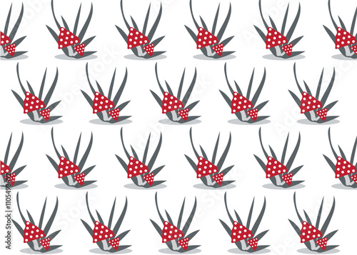Mushroom abstract seamless vector pattern design.