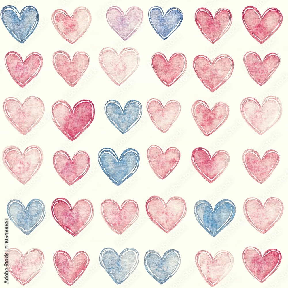 Fototapeta premium hearts seamless pattern