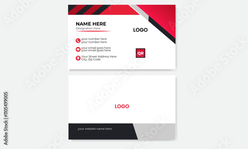 Creative modern simple minimalist abstract red color
business card design.