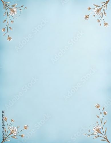 Blue floral texture background, A beautiful blue texture having empty space with flowers at corner. wedding frames