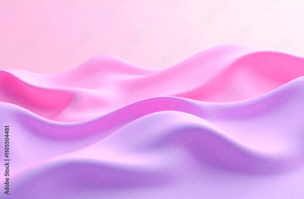 Fototapeta premium Soft waves of pink and purple create an abstract, calming atmosphere in a serene, minimalist environment
