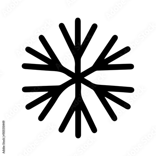 Black and White Snowflake Illustration: A simple yet intricate depiction of the geometric symmetry found in snowflakes, ideal for winter-themed designs or creative projects focused on nature’s beauty