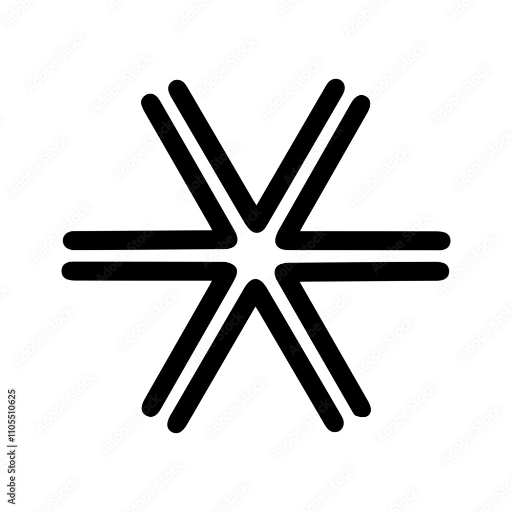 Black and White Snowflake Illustration: A simple yet intricate depiction of the geometric symmetry found in snowflakes, ideal for winter-themed designs or creative projects focused on nature’s beauty Black and White Snowflake Illustration: A simple yet intricate depiction of the geometric symmetry found in snowflakes, ideal for winter-themed designs or creative projects focused on nature’s beauty