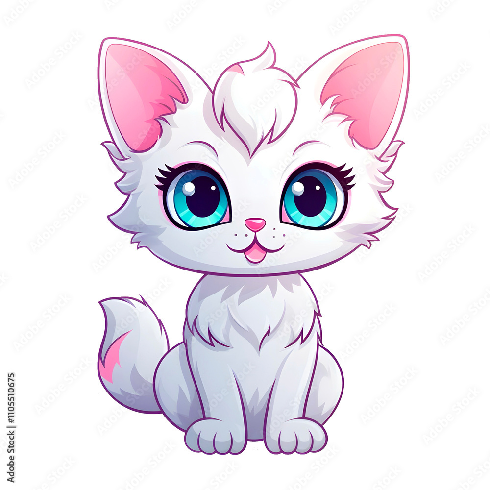 Cute little cat cartoon transparent background PNG Cute little cat cartoon transparent background PNG