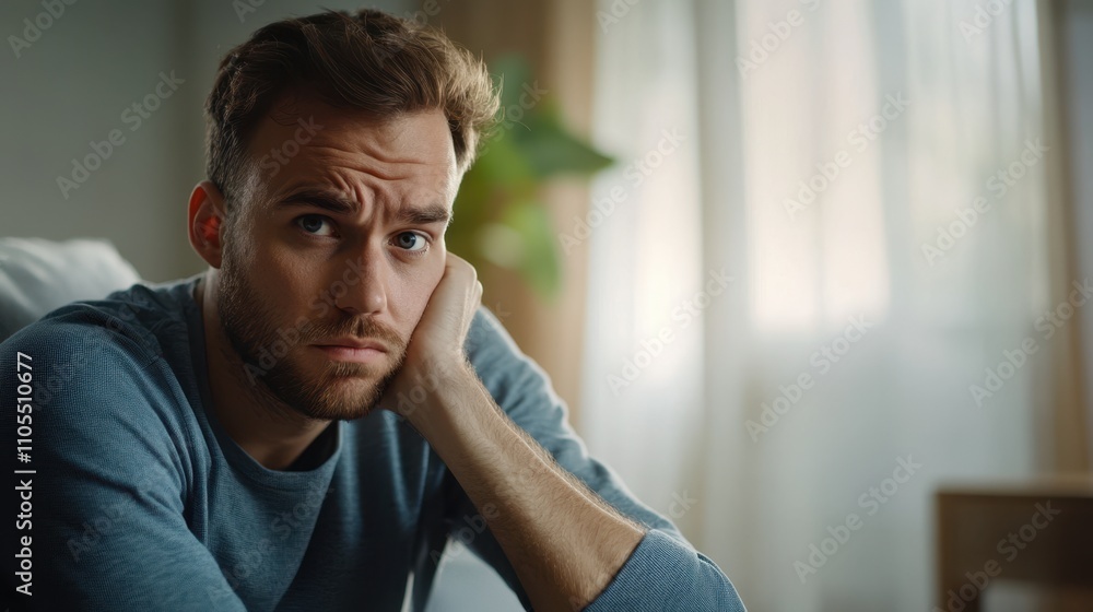 Fototapeta premium The Thoughtful Man in Reflection
