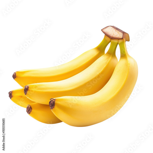 Fresh yellow bananas on a white isolated background. photo