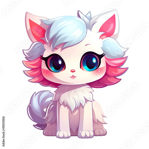 Cute little cat cartoon transparent background PNG