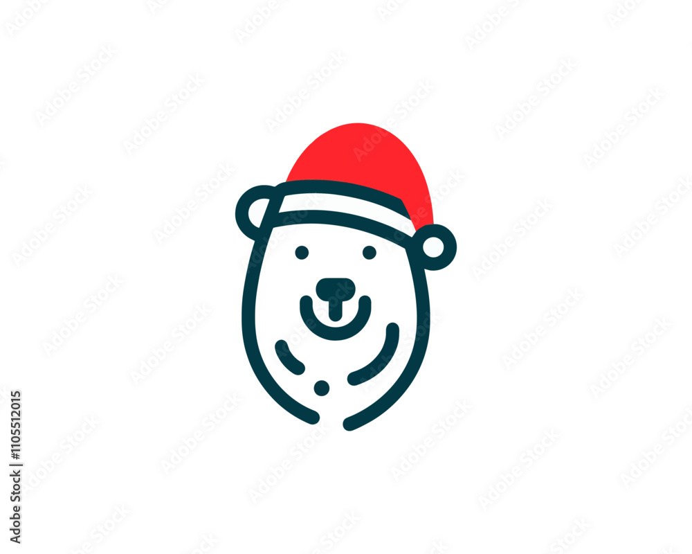Christmas Polar Bear Logo Design Christmas Polar Bear Logo Design