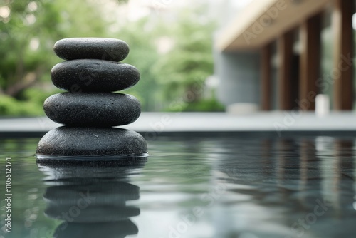 An image showcasing a peaceful Zen garden with carefully stacked stones, exuding tranquility and balance, ideal for promoting relaxation and mindfulness.