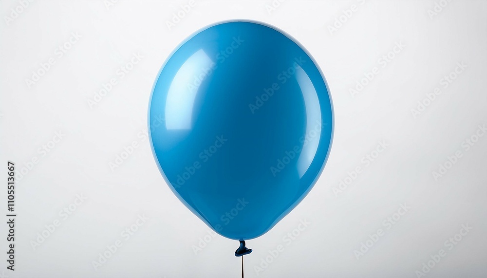 single blue balloon floating on white background single blue balloon floating on white background